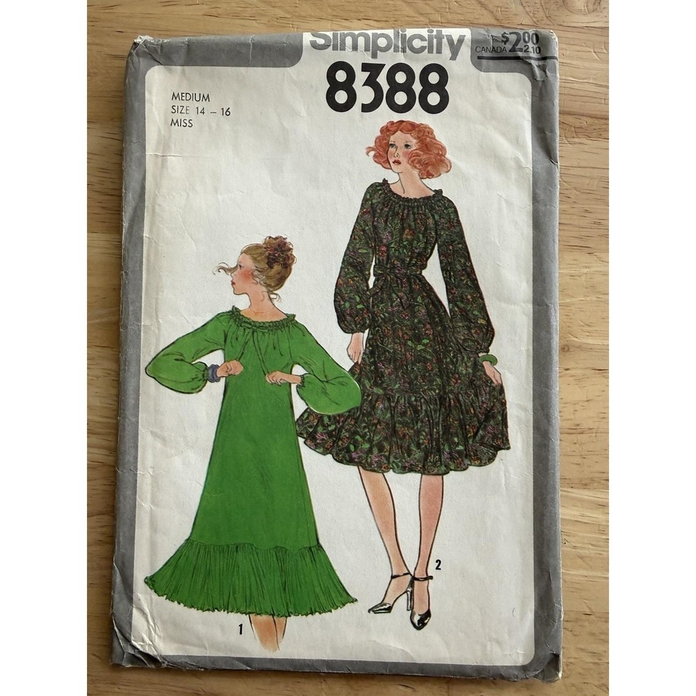 Simplicity Pattern 8388 Misses' Pullover Dress Size 14-16 CUT Complete